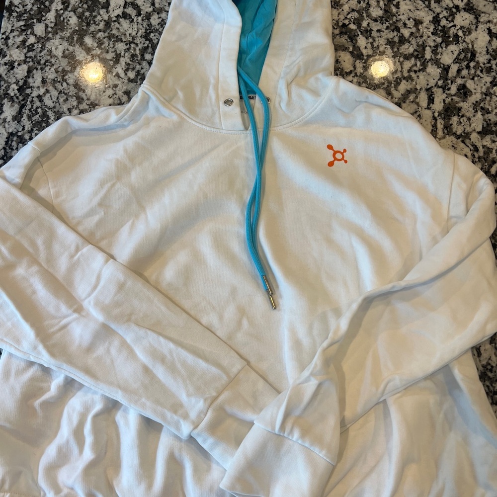 Orangetheory White Hoodie with Blue Lining